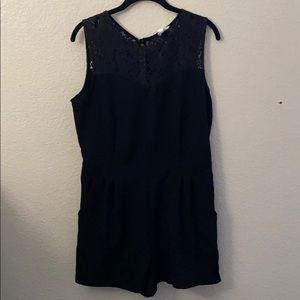 Black Lace Romper w/pockets